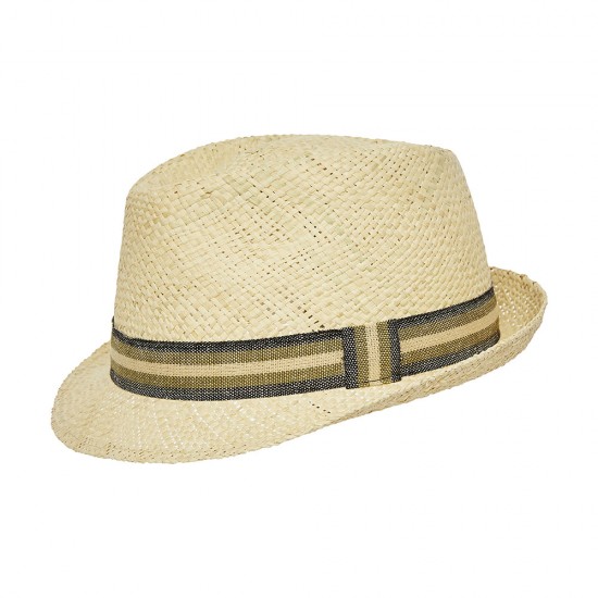 Trilby Straw Striped Ribbon