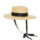 Ψάθινο BOATER HAT Wide Brimmed Natural Ribbon Ties Ψάθινο BOATER HAT Wide Brimmed Natural Ribbon Ties