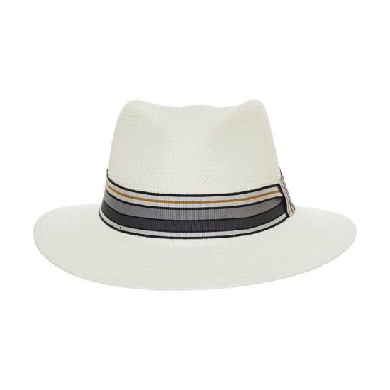 Original Panama Hat Ιντυ Arizona Ivory Striped Ribbon