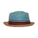 Cuba Pork Pie Raffia Two-Tone Blue