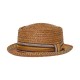 Cuba Pork Pie Raffia Two-Tone Brown