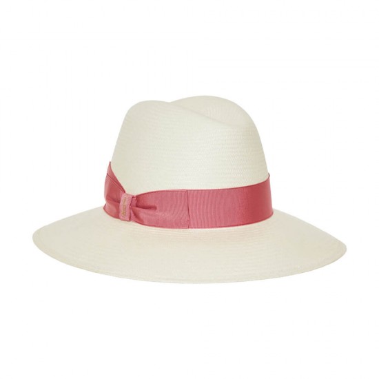 Claudette Panama Fine Wide Brim Rosa