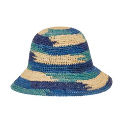 Bucket Raffia Crochet Μπλε