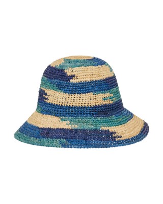 Bucket Raffia Crochet Μπλε