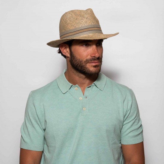 Fedora Piccolo Seagrass Striped Natural R Fedora Piccolo Seagrass Striped Natural R