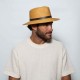 Ιντυ Trimmed Straw Leather Band Tan Ιντυ Trimmed Straw Leather Band Tan