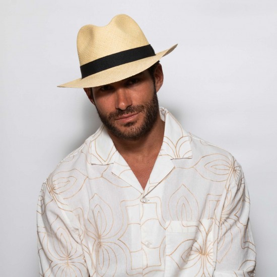Original Panama Hat Borsalino Piccolo Natural Black R Original Panama Hat Borsalino Piccolo Natural Black R