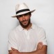 Ψάθινο Fedora Grande Toyo Εκρού Black R Ψάθινο Fedora Grande Toyo Εκρού Black R