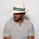Original Panama Hat Fedora Riviera Ocean Stripe Original Panama Hat Fedora Riviera Ocean Stripe