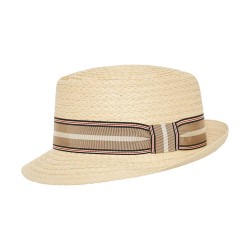 Cuba Pork Pie Round Trimmed Ivory