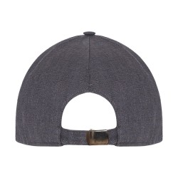 Baseball Cap Linen Buckle Grey Dark