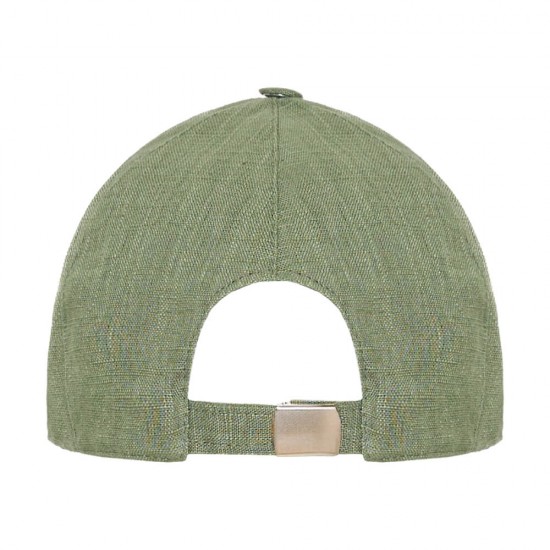 Baseball Cap Linen Buckle Green