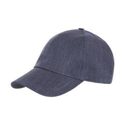 Baseball Cap Linen Buckle Grey Blue