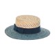 Ψάθινο Boater Twisted Raffia Blue Ψάθινο Boater Twisted Raffia Blue
