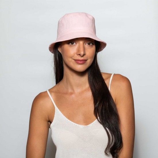 Πάνινο Bucket Linen Ροζ Πάνινο Bucket Linen Ροζ