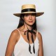 Ψάθινο BOATER HAT Wide Brimmed Natural Ribbon Ties Ψάθινο BOATER HAT Wide Brimmed Natural Ribbon Ties