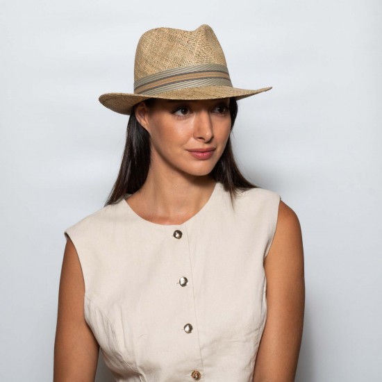 Fedora Piccolo Seagrass Striped Natural R Fedora Piccolo Seagrass Striped Natural R