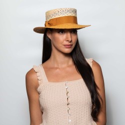 Boater Twisted Raffia Senape