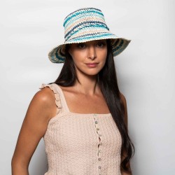 Bucket Woven Sun Hat Μπλε