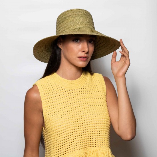 Καπελίνα Capri Raffia Πράσινο