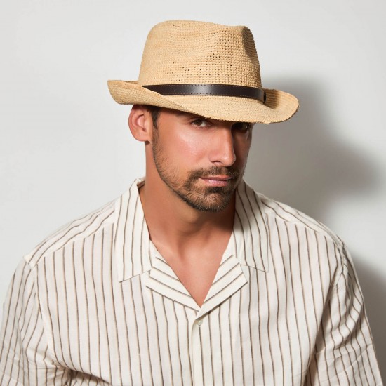 Trilby Raffia Crochet Μπεζ