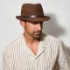 Trilby Raffia Crochet Σοκολά