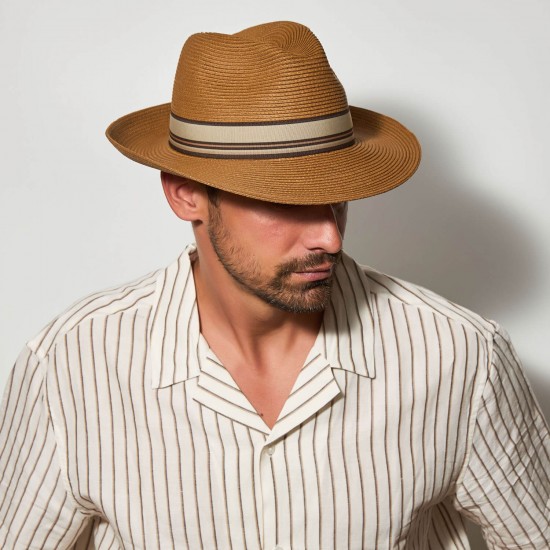 Fedora Καφέ Striped Solévo