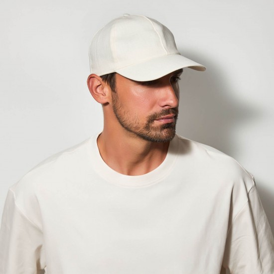 Baseball Cap Linen Buckle Ivory