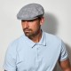Flat Cap Plaid Stripe Grey