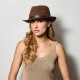 Trilby Raffia Crochet Σοκολά