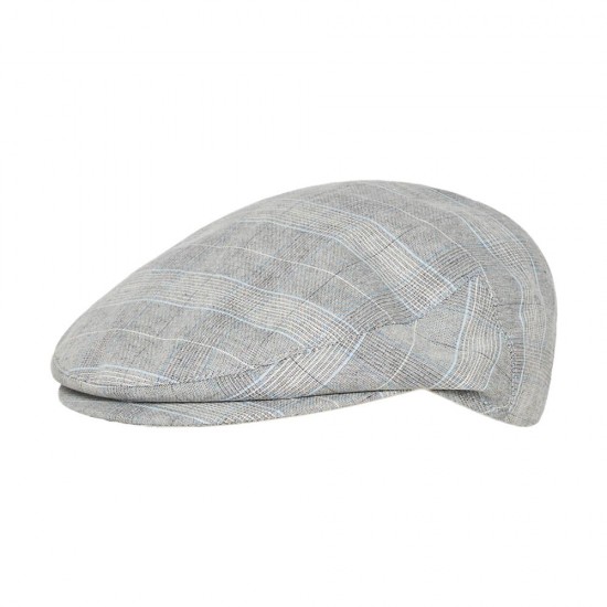 Flat Cap Estate Plaid Γκρι Ανοιχτό