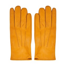 Δερμάτινα Γάντια Uomo Formal Κίτρινο Silk