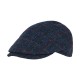 Ivy Cap Harris Tweed Plain Overcheck Blue