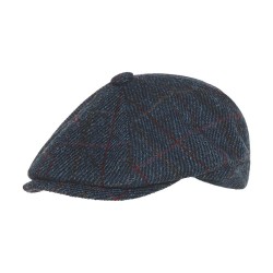 Brooklyn Newsboy Cap Fascetta Harris Tweed  Plain Overcheck Μπλε