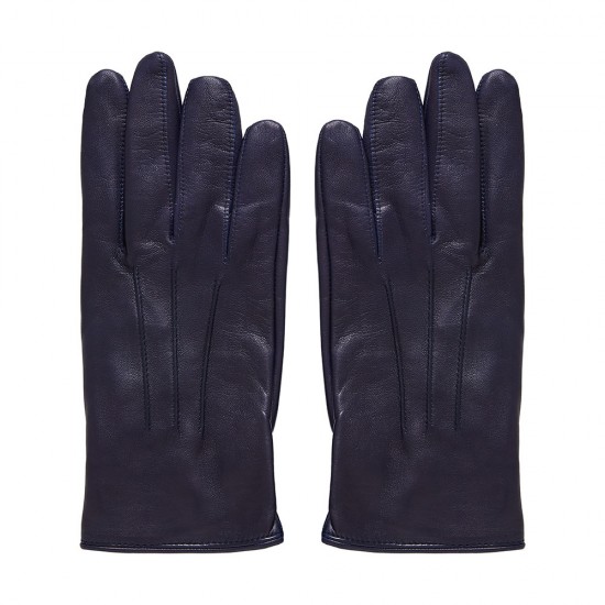 Δερμάτινα Γάντια Uomo Formal Μπλε Ink Silk
