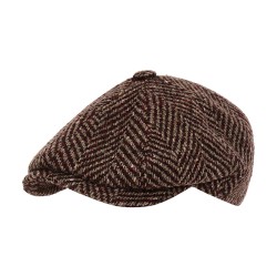Brooklyn Newsboy Cap Herringbone Chevron Μπορντό