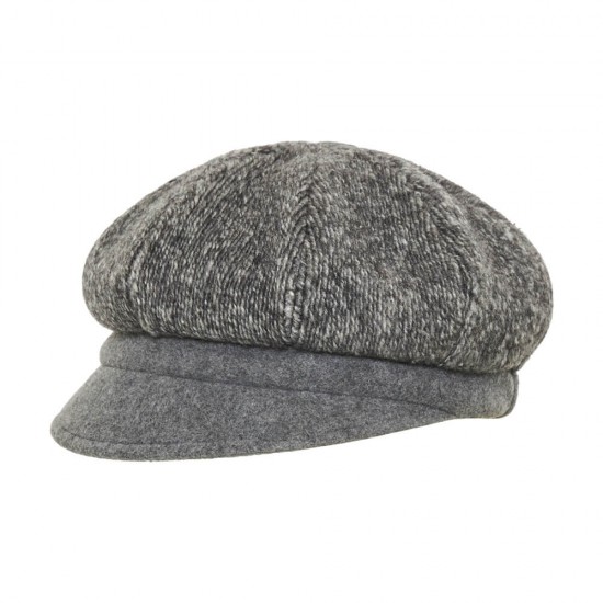 Woman's Newsboy Cap Woolen Cotton Grey