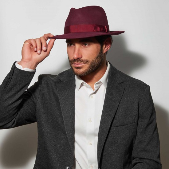 Fedora Hat Cashmere Henry Bordeaux