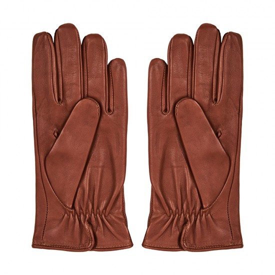 Leather Gloves Uomo Formal Tan Cashmere