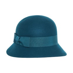 Wool Flapper Grosgrain Πετρόλ