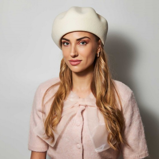 Beret Feltro Ecru