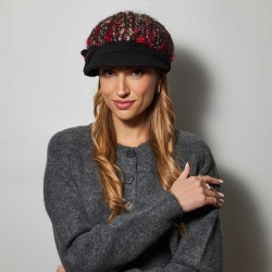 Γυναικεία Τραγιάσκα Μπουκλέ Μαύρο/Κόκκινο