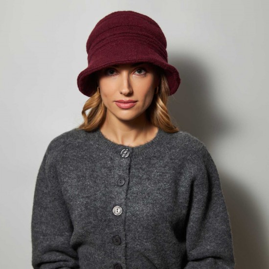 Woolen Bucket Fiore Bordeaux