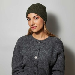 Beanie Cashmere Blend Olive Green