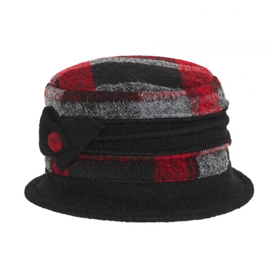 Wool Elegant Black / Red Tartan