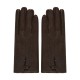 Leather Gloves Button Up Cashmere Brown