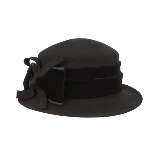 Elegant Black Wool Hat 