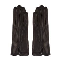 Δερμάτινα Γάντια Lady Button - Up Μαύρα Lana