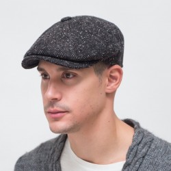 Brooklyn Newsboy Cap Καφέ Ψαροκόκκαλο Tweed