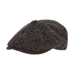 Brooklyn Newsboy Cap Καφέ Ψαροκόκκαλο Tweed